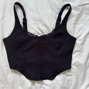 Black Corset-Style Top